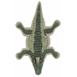 Linon 3' X 5' Jungle Crocodile Shaped Accent Rug in Green Wool
