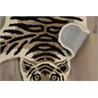 Linon 3' X 5' Jungle Tiger Shaped Accent Rug in Gold and Black Wool