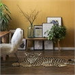 Linon 2' X 3' Jungle Sitting Cheetah Shaped Accent Rug in Gold and Black Wool