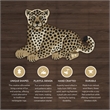 Linon 2' X 3' Jungle Sitting Cheetah Shaped Accent Rug in Gold and Black Wool
