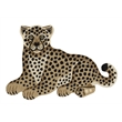 Linon 2' X 3' Jungle Sitting Cheetah Shaped Accent Rug in Gold and Black Wool