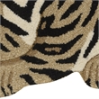Linon 2' X 3' Jungle Sitting Tiger Shaped Accent Rug in Gold and Black Wool