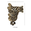 Linon 2' X 3' Jungle Sitting Tiger Shaped Accent Rug in Gold and Black Wool