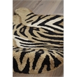 Linon 2' X 3' Jungle Sitting Tiger Shaped Accent Rug in Gold and Black Wool