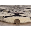 Linon 2' X 3' Jungle Tiger Shaped Accent Rug in White and Black Wool
