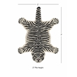Linon 2' X 3' Jungle Tiger Shaped Accent Rug in White and Black Wool