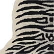 Linon 3' X 5' Jungle Tiger Shaped Accent Rug in White and Black Wool