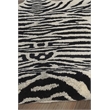 Linon 3' X 5' Jungle Tiger Shaped Accent Rug in White and Black Wool