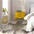 Linon 2' X 3' Jungle Cheetah Shaped Accent Rug in Gold and Black Wool