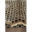 Linon 2' X 3' Jungle Cheetah Shaped Accent Rug in Gold and Black Wool