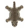 Linon 2' X 3' Jungle Cheetah Shaped Accent Rug in Gold and Black Wool