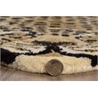 Linon 3' X 5' Jungle Cheetah Shaped Accent Rug in Gold and Black Wool