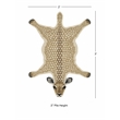 Linon 2' X 3' Jungle Antelope Shaped Accent Rug in Beige and Brown Wool