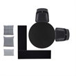 Linon Troyin 5 Pce Set Wood Nook/Round Table/2 Chairs/Cushion Set in Black