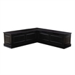 Linon Troyin 5 Pce Set Wood Nook/Round Table/2 Chairs/Cushion Set in Black