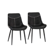 Linon Troyin 5 Pce Set Wood Nook/Round Table/2 Chairs/Cushion Set in Black