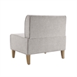 Linon Hale 4 Pce Set Upholstered Gray Nook/Round Table/2 Chairs in Natural Wood