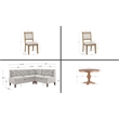 Linon Hale 4 Pce Set Upholstered Gray Nook/Round Table/2 Chairs in Natural Wood