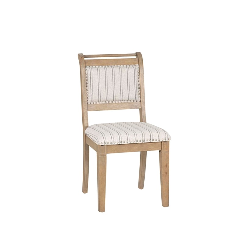 Linon Hale 4 Pce Set Upholstered Gray Nook/Round Table/2 Chairs in Natural Wood
