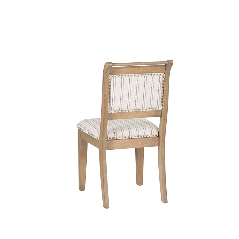 Linon Hale 4 Pce Set Upholstered Gray Nook/Round Table/2 Chairs in Natural Wood