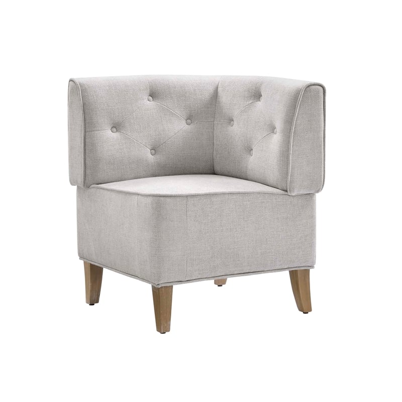 Linon Hale 4 Pce Set Upholstered Gray Nook Round Table 2 Padded Chairs in Navy