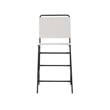 Linon Willey Counter Stool Cream Twill Fabric Sling Seat Steel Frame in Black