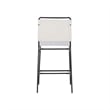 Linon Willey Counter Stool Cream Twill Fabric Sling Seat Steel Frame in Black