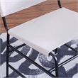 Linon Willey Dining Chair Cream Faux Leather Sling Seat Steel Frame in Black