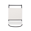 Linon Willey Dining Chair Cream Faux Leather Sling Seat Steel Frame in Black