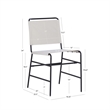 Linon Willey Dining Chair Cream Faux Leather Sling Seat Steel Frame in Black