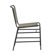 Linon Willey Dining Chair Forest Green Velvet Sling Seat Steel Frame in Black