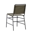 Linon Willey Dining Chair Forest Green Velvet Sling Seat Steel Frame in Black