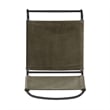 Linon Willey Dining Chair Forest Green Velvet Sling Seat Steel Frame in Black