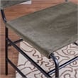 Linon Willey Dining Chair Forest Green Velvet Sling Seat Steel Frame in Black