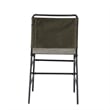 Linon Willey Dining Chair Forest Green Velvet Sling Seat Steel Frame in Black