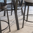Linon Thorne 5 Pce Round Dining Set Table & 4 Stools Metal Frame in Charcoal