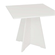 Linon Cleo Square Geometric Pedestal Base Dining Table UV Varnished White Wood