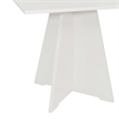 Linon Cleo Square Geometric Pedestal Base Dining Table UV Varnished White Wood