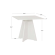 Linon Cleo Square Geometric Pedestal Base Dining Table UV Varnished White Wood