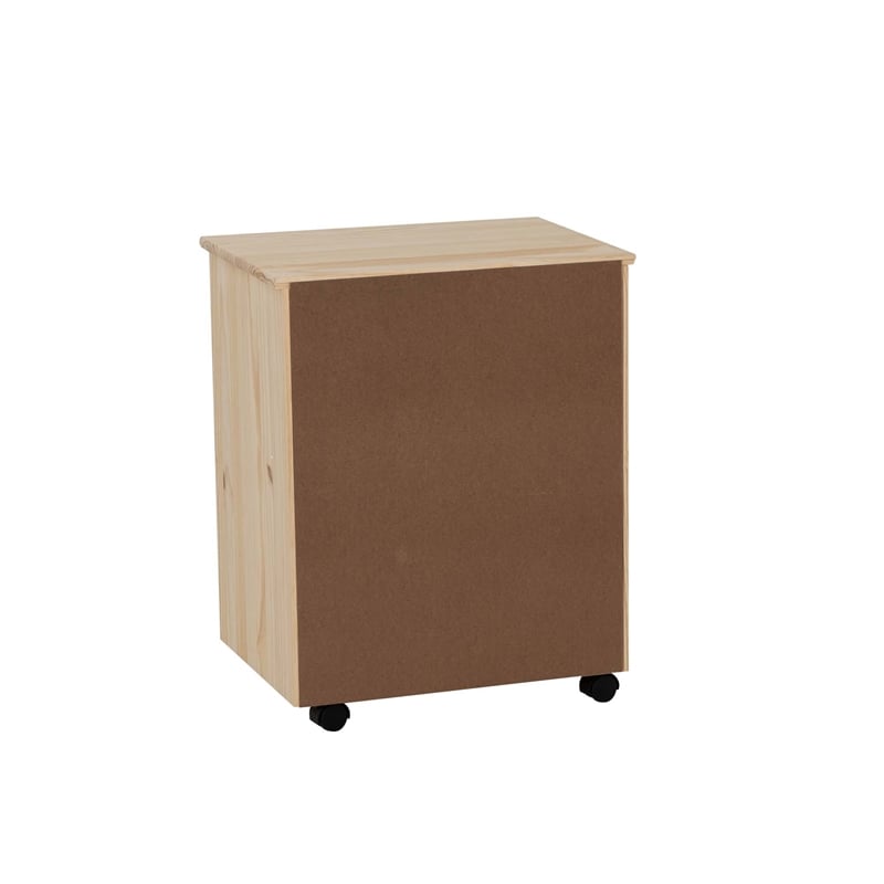 Callie 6 Drawer Wide Rolling Storage Cart in Sturdy Unfinished Pine Wood