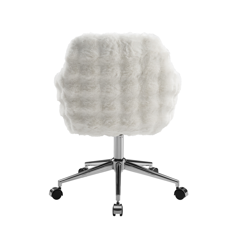 Fiona Rolling Adjustable White Cloud Bubble Office Chair with Chrome Base