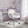 Fiona Rolling Adjustable White Cloud Bubble Office Chair with Chrome Base