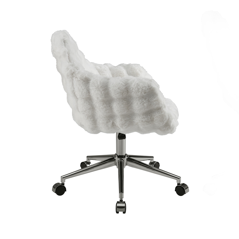 Fiona Rolling Adjustable White Cloud Bubble Office Chair with Chrome Base