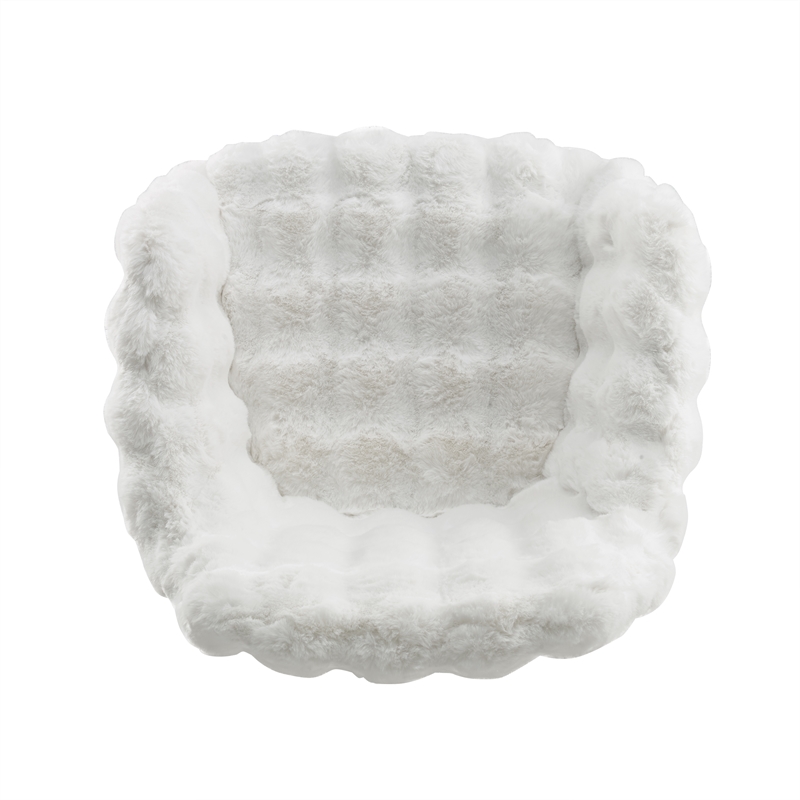 Fiona Rolling Adjustable White Cloud Bubble Office Chair with Chrome Base