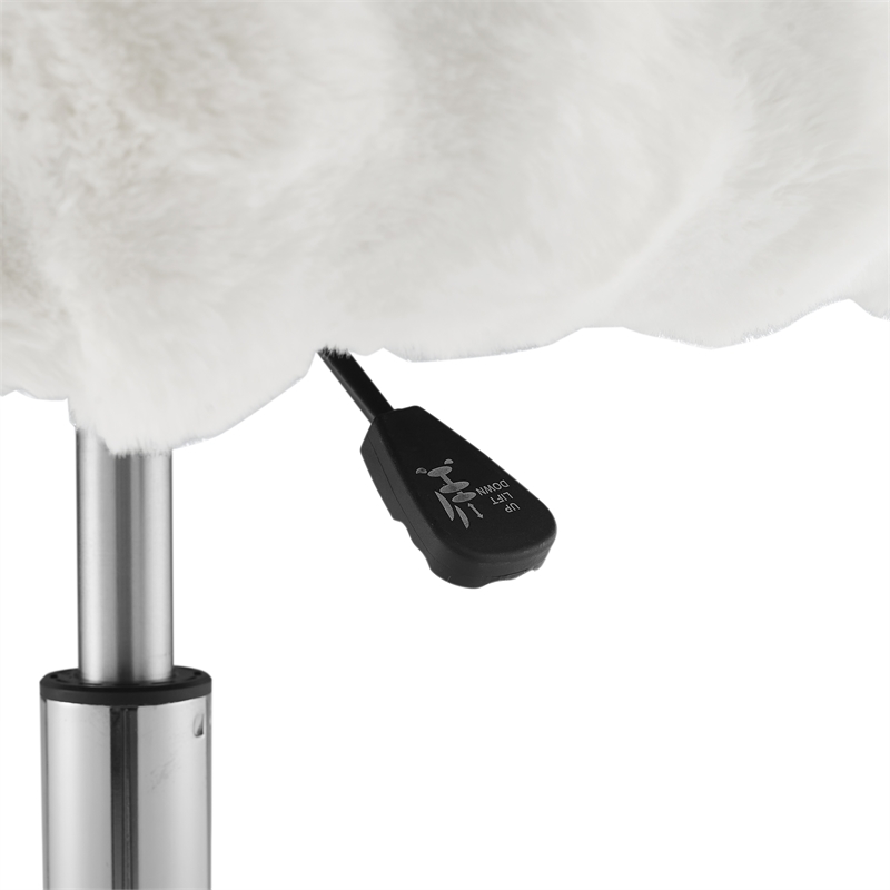 Fiona Rolling Adjustable White Cloud Bubble Office Chair with Chrome Base