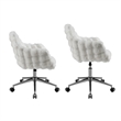 Fiona Rolling Adjustable White Cloud Bubble Office Chair with Chrome Base