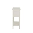 Linon Laine Beadboard Console 4 Drawers Lower Shelf in Antique White Wood