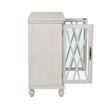 Linon Kelcey Storage Cabinet Windowpane Glass Doors in Creamy White Wood