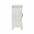 Linon Kelcey Storage Cabinet Windowpane Glass Doors in Creamy White Wood