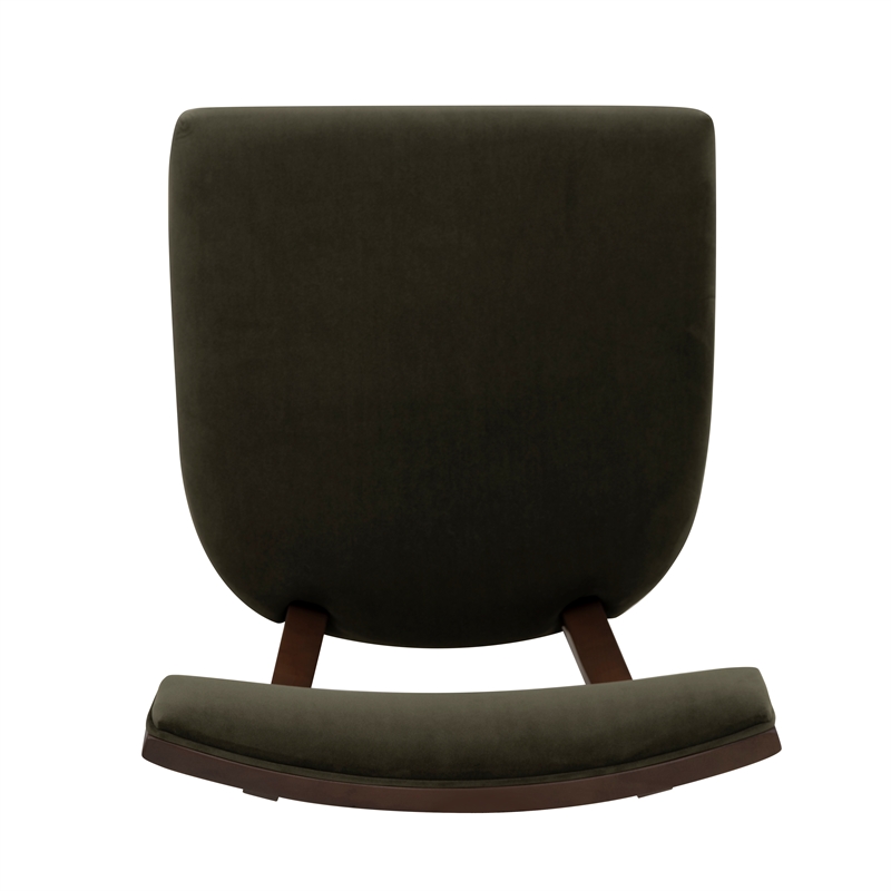 Linon Brooks Side Chair Green Velvet Seat and Back in Maple Truffle Stained Wood